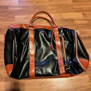 Convertible Garment Duffle Bag Black and Brown